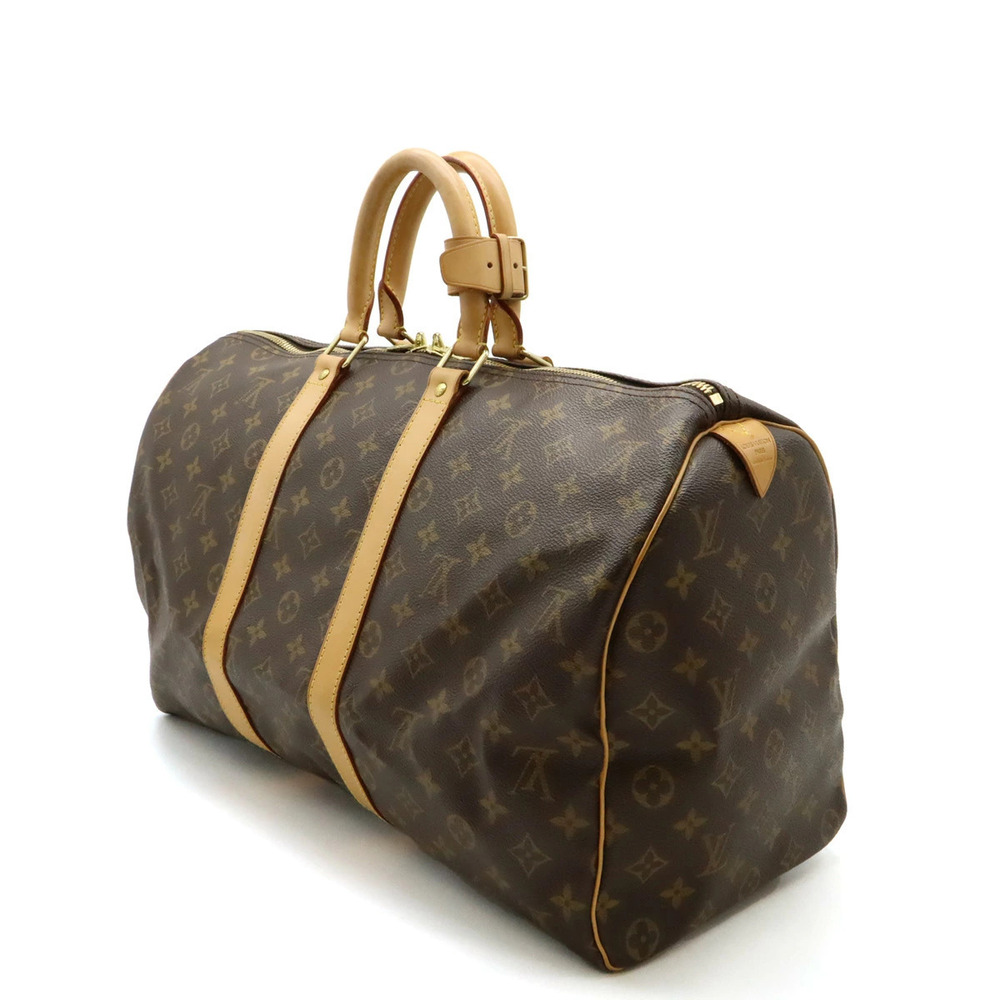 Louis Vuitton Boston Travel Bag Monogram Keepall Handbag Brown